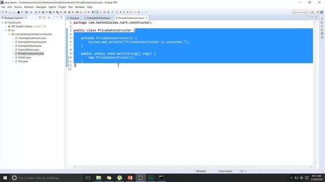 Constructors in java