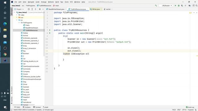 Java урок - 15.1.3 Ввод-вывод. Try with resources смотреть онлайн