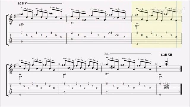 TABSheet: Estudio in E Minor PDF  Guitar Pro  MIDI