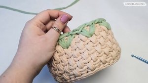 Вязаная корзина крючком весенние цветы/ подарок к 8 марта