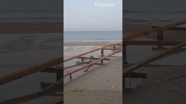 Анапа. Центральный пляж. Пасмурная погода, море, какая обстановка сегодня на пляже 8 декабря 2023