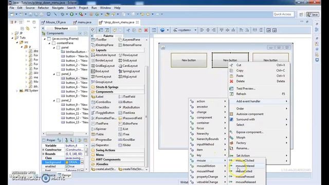 JAVA - How to Create a Drop Down Menu in Java Eclipse [ with source code ]