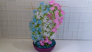 Бисероплетение. Рукоделие.     Цветы из бисера. Броваллия. 2 часть.