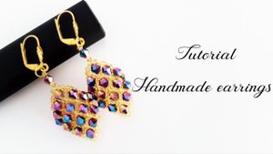 #МК - Серьги ромбы из бисера и биконусов | Earrings from beads and bicone