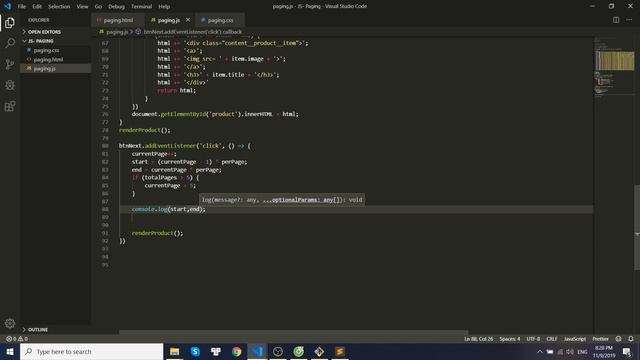 Paging Project - Part 3 : Xử lý Paging với JS ( Pagination with Javascript)