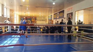 Первенство Ахтынского района по боксу, финальный бой в весовой категории 65 кг.