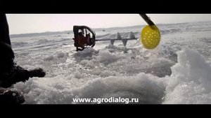 Работа мотобурами Stihl BT 45 и Stihl BT 131 в зимний период