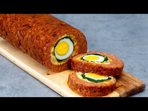 Рулет из мясного фарша, по старому немецкому рецепту! Ничего вкуснее не ела!