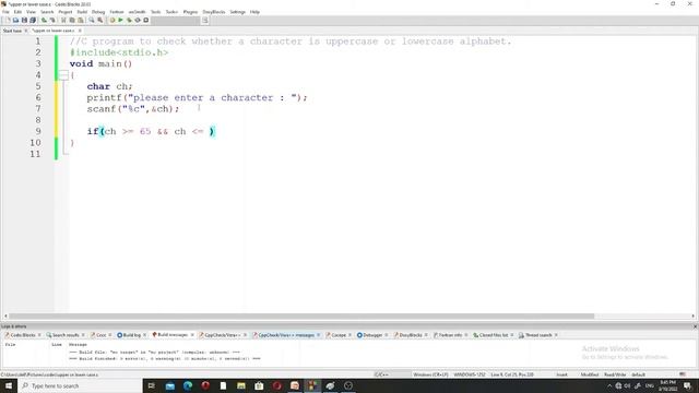 Uppercase or Lowercase alphabet | Class 28 | C programs to check uppercase or lowercase alphabet