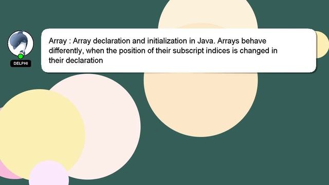 Array : Array declaration and initialization in Java. Arrays behave differently, when the position смотреть онлайн