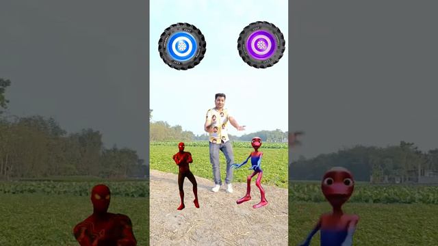 Rotating Wheel to Dame tu cosita alien, Spiderman, dancing Hulk, Girl - funny magical vfx video 😂