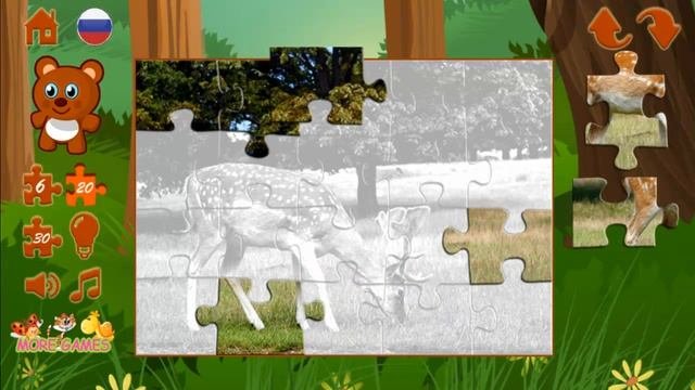 Учим животных с пазлами. Развивающие пазл для детей