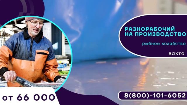 Работа Вакансия Рыбное производство Высокая зарплата