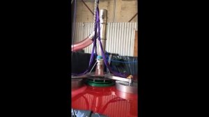 Работа скиммера-сепаратора. Сбор нефтяной пленки с поверхности воды.