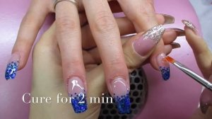 ♡ How to: Gelnails w Blue glittertips