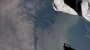 Каспийское море, Казахстан, Россия вид iz kosmosa MKS 2021