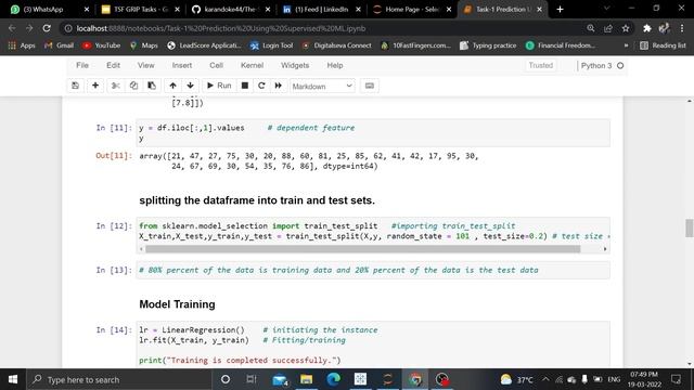 Prediction using supervised ML || The Spark Foundation смотреть онлайн