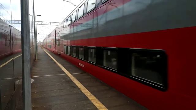 Электропоезд ЭШ2 - 023, Аэроэкспресс двухэтажный, ст. Сколково, г. Москва смотреть онлайн