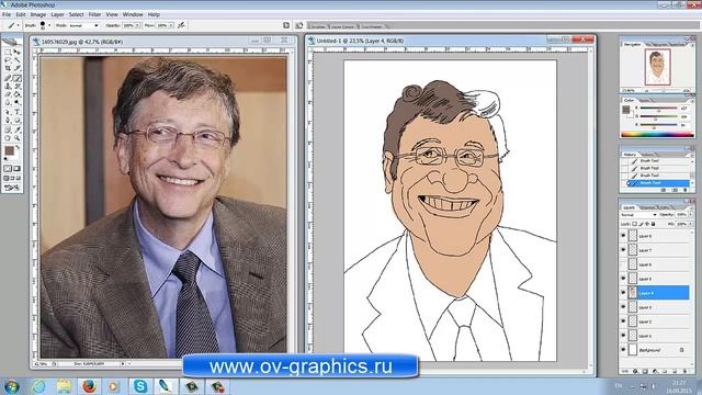 Шарж по фото на Била Гейца смотреть онлайн