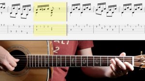 'Andantino' - F. Carulli. Simple classical guitar piece with score and TAB