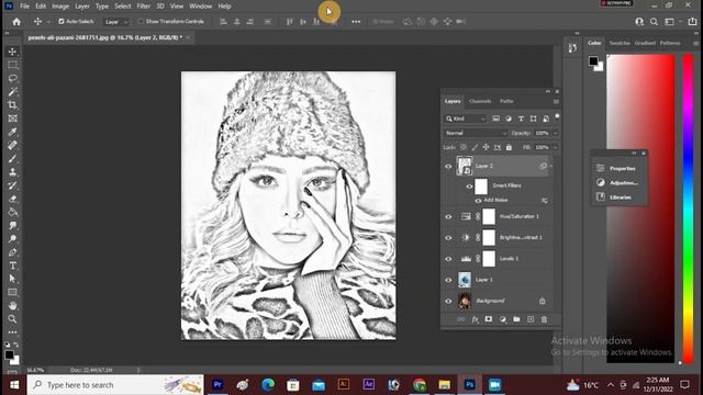 Turn Your Photo into Sketch Easily in Photoshop//Photoshop Pencil Sketch effect tutorial. смотреть онлайн