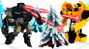 Роботы Трансформеры в видео обзоре – Бамблби против Десептиконов! – Новые игры битвы онлайн