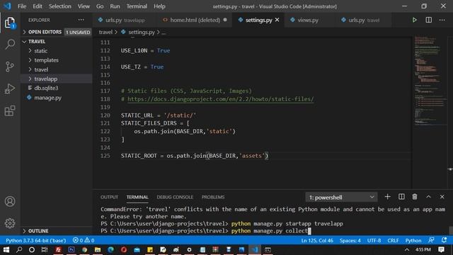 Django and python. Using css and JS files in Django (Full course) (Video 7)