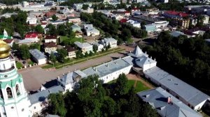 Центр Вологды с высоты птичьего полета , Вологодский кремль , Соборная горка
