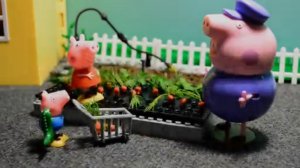 Свинка Пеппа садит Морковку новый мультик с игрушками - обзор на русском Peppa Pig