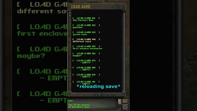 Bug or Feature? Don't Save in Mr Mordinos Room In Fallout 2