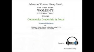 Community Leadership in Focus: Women's Philanthropy