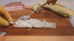 Кабачковые рулетики с беконом в духовке ? Без масла. Закуски на шпажках.