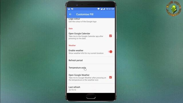 Виджет Google погода дата в стиле Google Pixel Launcher