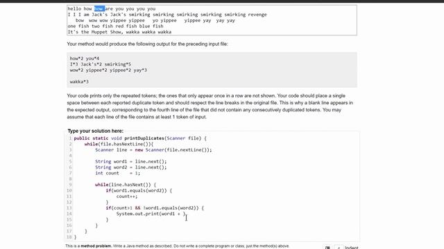 Java Practice It || 6.14 printDuplicates || file processing, nested while loop, nested if statement смотреть онлайн