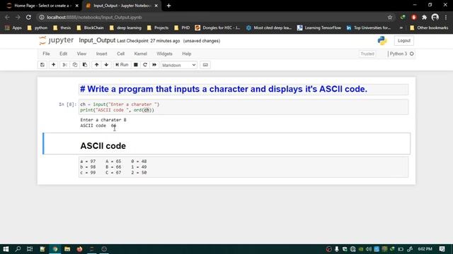 Python Practice Input Output Program 3: How to convert a character or a string into it's ASCII code