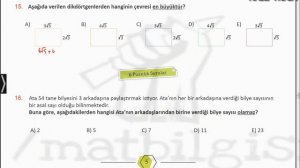 Tales 8. Sınıf Matematik Olimpiyatı Örnek Sorularını Çözdüm