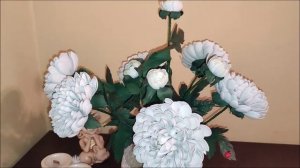 Георгины-светильник из фоамирана,ручная работа.ОБЗОР!!!