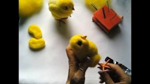 Сухое валяние Мастер класс Цыпленок Как сделать цыплёнка из шерсти