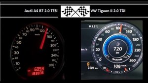 Audi A4 B7 2.0 TFSI VS. VW Tiguan II 2.0 TDI - Acceleration 0-100km/h