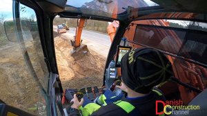 Digging A Ditch With The Hitachi Zaxis 250LC-6 Excavator, An Engcon Tiltrotator And Trimble 3D GPS