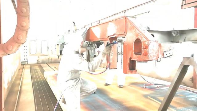 Окраска рамы тепловоза, Graco Merkur 36:1 & 2 GUN G40 RAC, ООО "ДАКА" смотреть онлайн