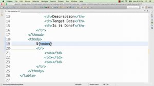 024 Step 14 Display Todos in a table using JSTL Tags | Spring Boot in Java Web