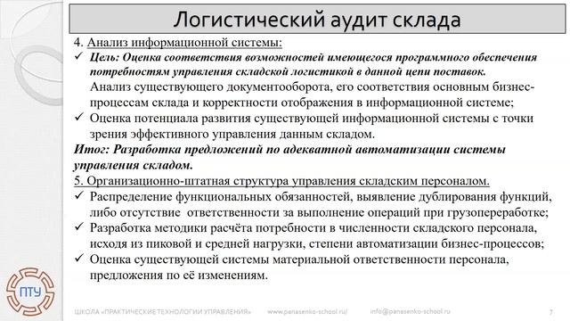 Тема 1 Исходные условия при проектировании. Логистический аудит смотреть онлайн