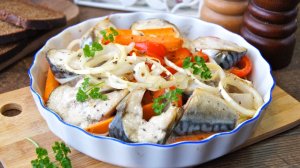 🥘 Скумбрия с овощами в духовке, рецепт простого и вкусного ужина из рыбы на каждый день