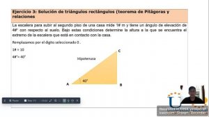 Solucion del ejercicio 3  teorema de pitgoras y razones trigonometricas