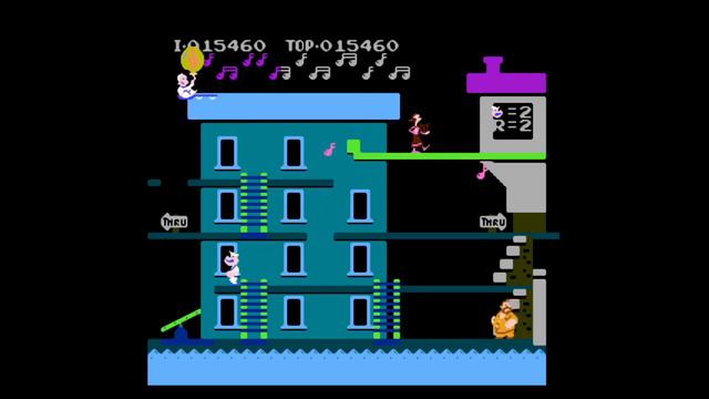 Прохождение игры Popeye (Морячок) на приставке Dendy.
