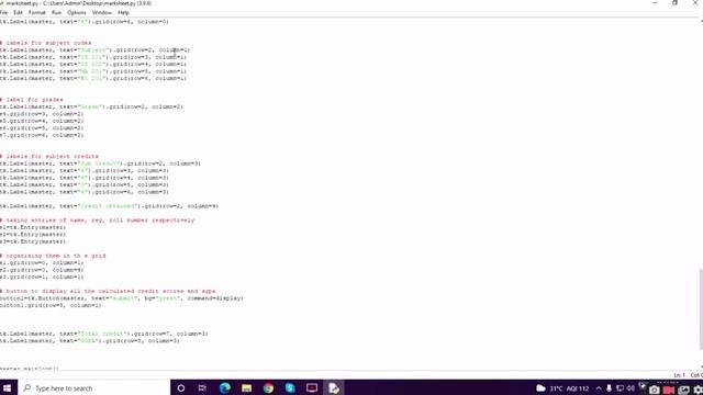 Python Program To Calculate Marksheet Of Student,Python Desktop Project For Beginner [Minor Project