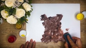 Рисуем губкой. Как нарисовать пейзаж, цветы и медведя ГУБКОЙ.