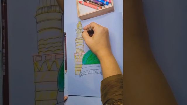 How to draw masjid,#Easy painting❤️  ❤️ #art #artist #artlife #drawingtutorial #artandcraft