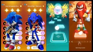 Sonic vs Sonic Exe vs Super Sonic vs Knuckles | Tiles Hop EDM Rush